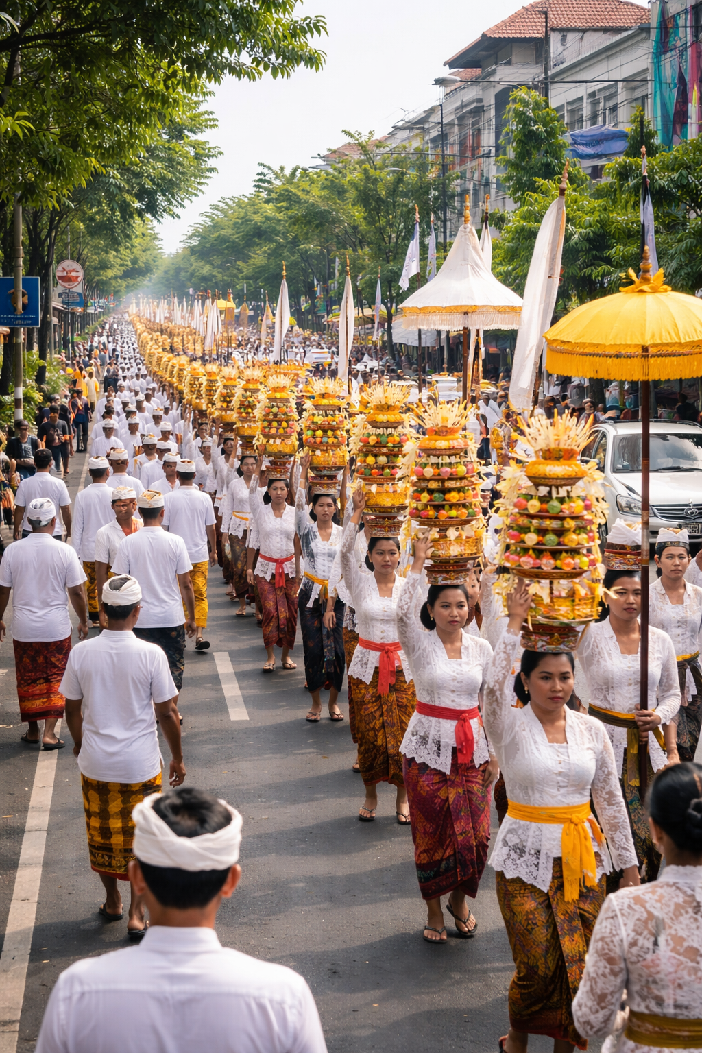 Iring-Iringan Upacara Adat Melintas di Jalan Thamrin Denpasar, 9 Januari 2026 🙏✨