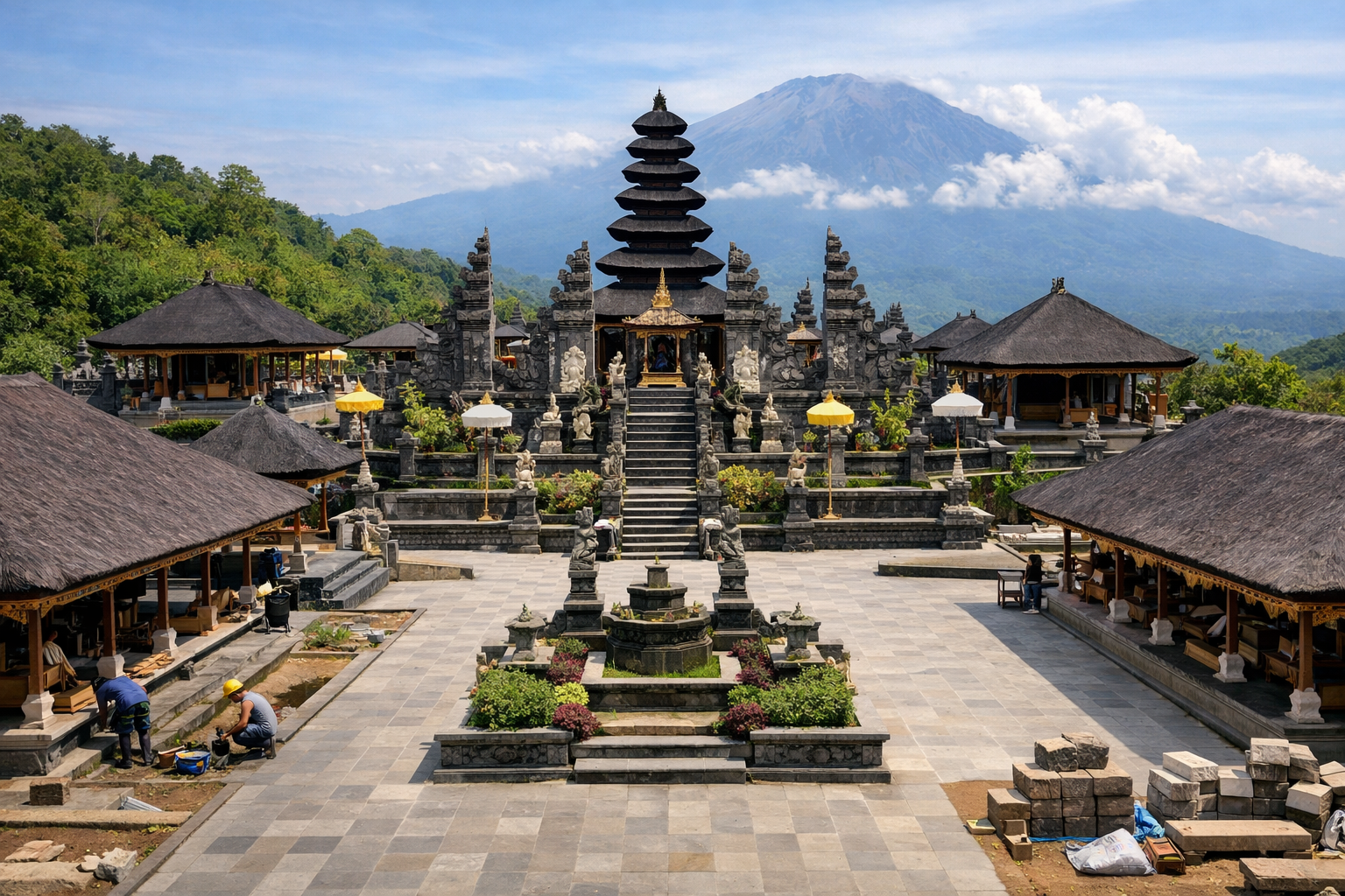 Penataan Pura Lempuyang Madya Abang Hampir Rampung, Utamaning Mandala Tuntas