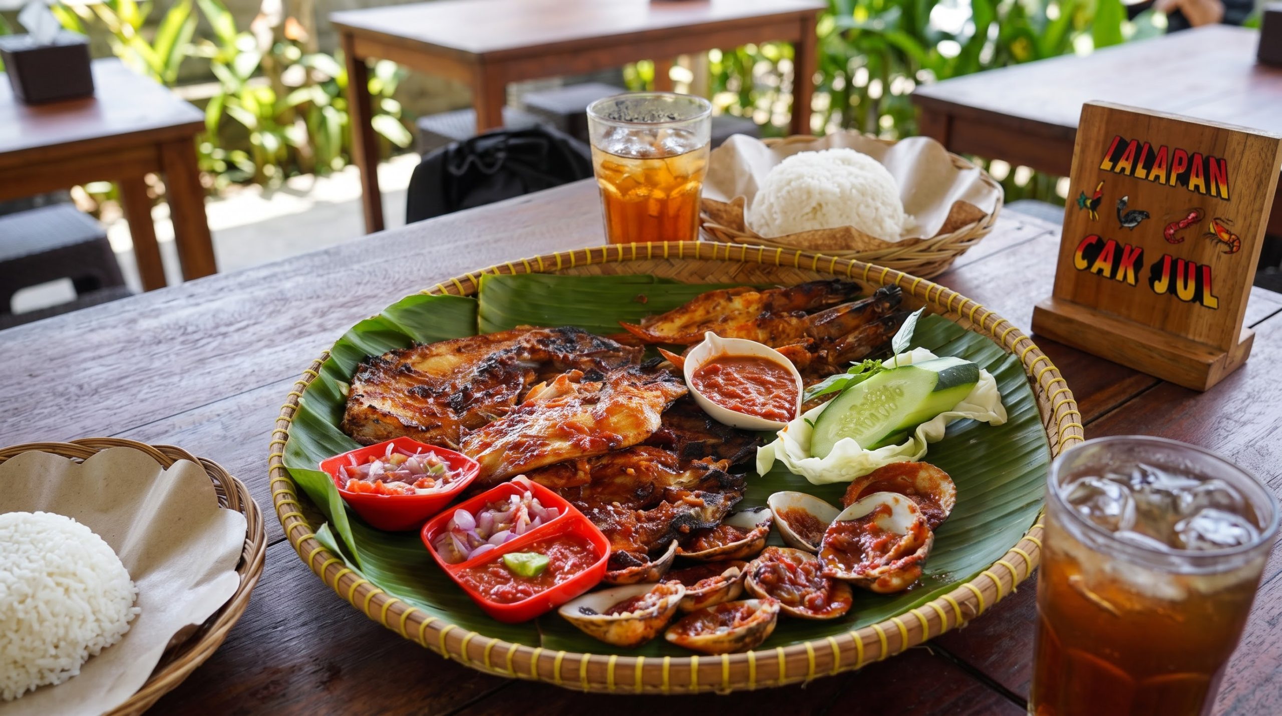 Nikmati Kelezatan Seafood Bakar dan Sambal Pedas di Lalapan Cak Jul Denpasar